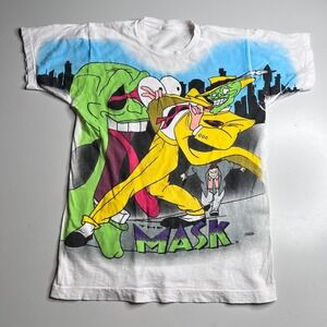 Vintage 90s The Mask Movie Promo T-Shirt Somebody Stop Me Freeze Jim Carrey